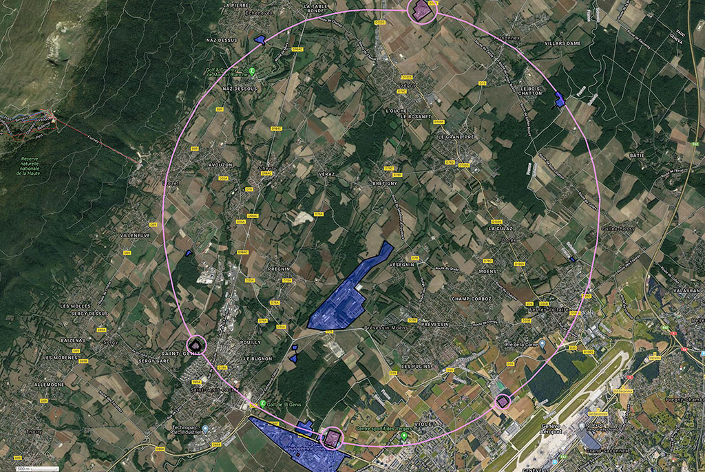 map of Large Hadron Collider