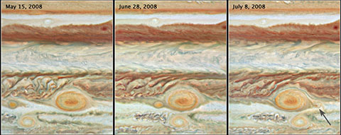 Storms on Jupiter
